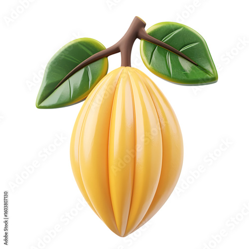 Pili Nut Fruit 3D icon isolated on a transparent background