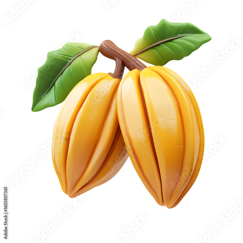 Pili Nut Fruit 3D icon isolated on a transparent background