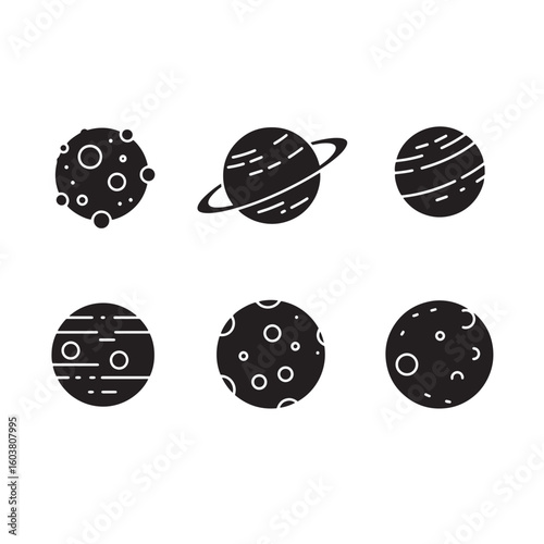 Celestial bodies with cosmic patterns planets space
