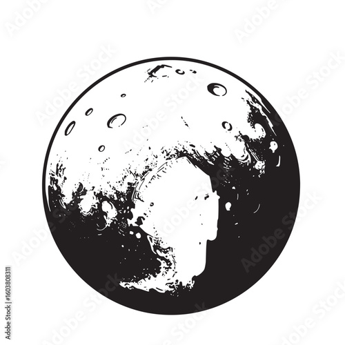 Celestial body with craters and textured surface planet moon