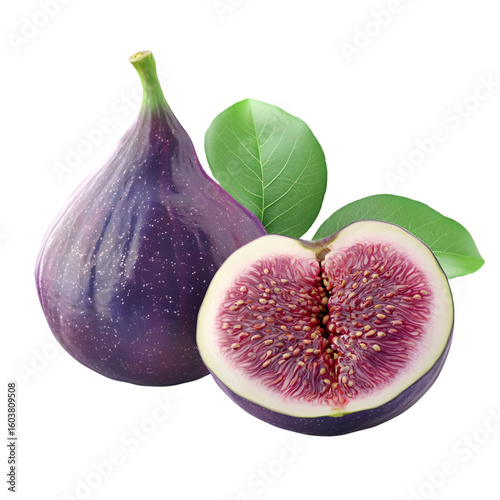 Fig Fruit 3D icon isolated on a transparent background