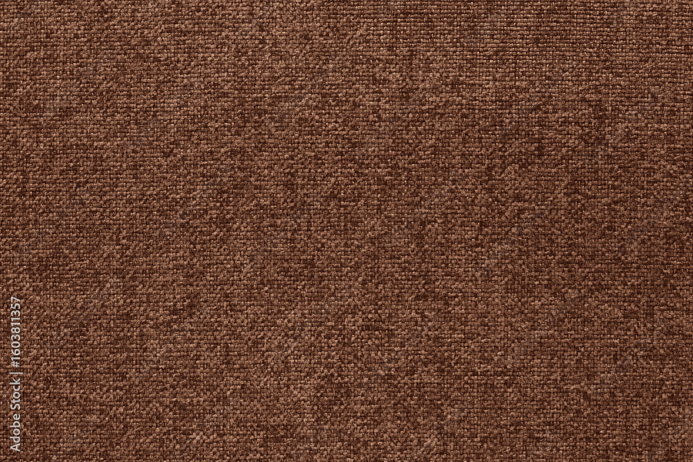 Fototapeta premium Dark brown fabric cloth texture background, seamless pattern of natural textile.
