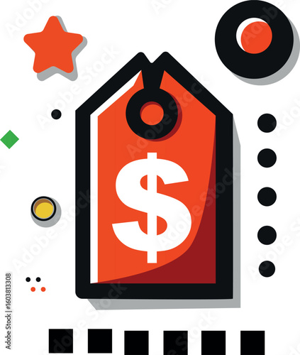 Icon with a percent discount sign for customers