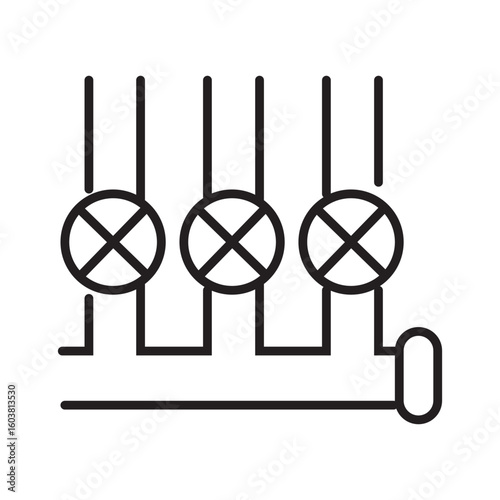 Single outline icon of standpipe system for indoor fire suppression and emergency water supply. Linier style. Editable stroke. Vector illustration.