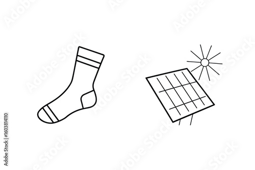 Sock and solar panel clothing footwear