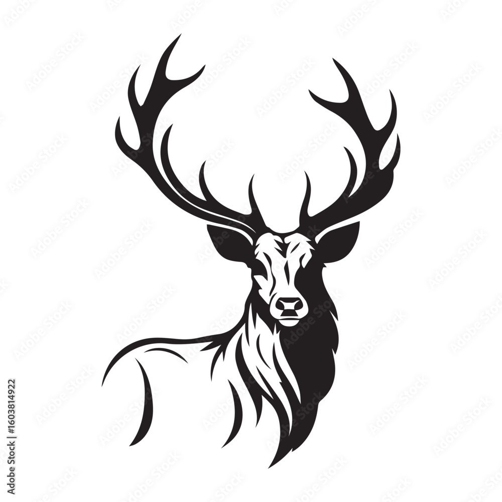 Naklejka premium Deer Silhouette Vector Illustration Design