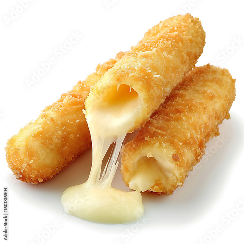 Wallpaper Mural Golden, crispy cheese sticks with melted cheese oozing out, presented on a white background. Torontodigital.ca