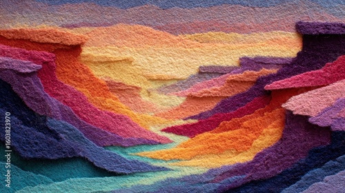 Abstract peach and pink canyon layers in chalk pastel