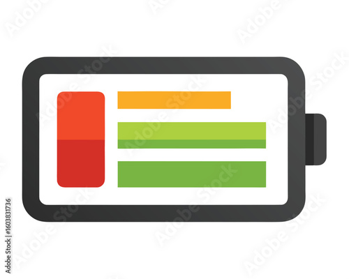 Battery level indicator isolated on white background shows charging status Ai Generated
