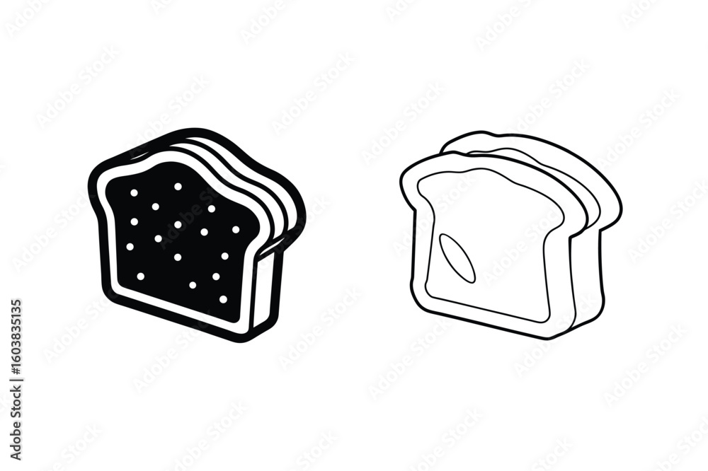 Black and white bread slices food bakery Black and white bread slices food bakery