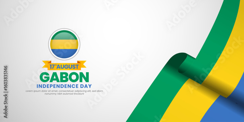 Canvastavla Gabon flag for independence day banner background with blank space area