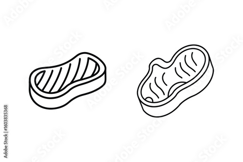 Raw meat steaks with grill marks beef pork