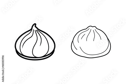 Two dumplings food asian food