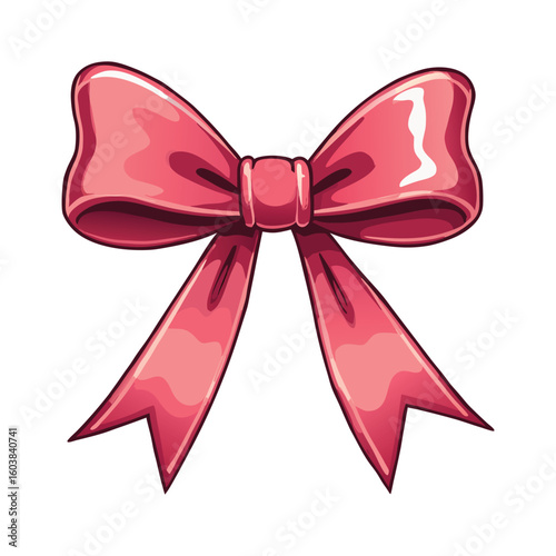 red ribbon bow and 3d red ribbon bow