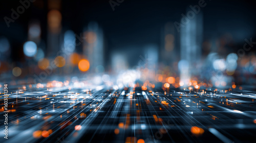 
Tecnology concept with blur bin background bokeh 