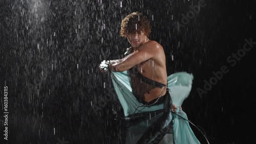 A captivating and vibrant dance performance showcasing the beauty of water, movement, and artistic expression