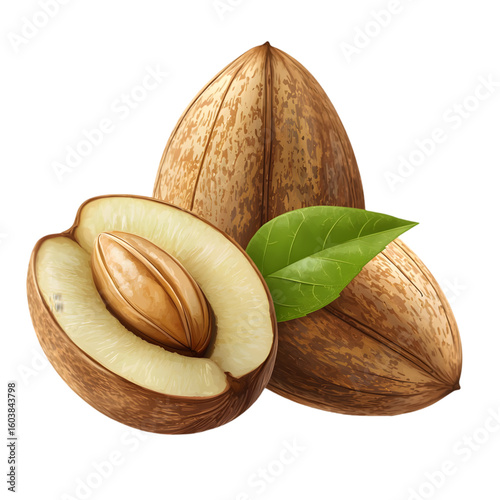 Brazilian Nut Fruit Fruit 3D icon isolated on a transparent background
