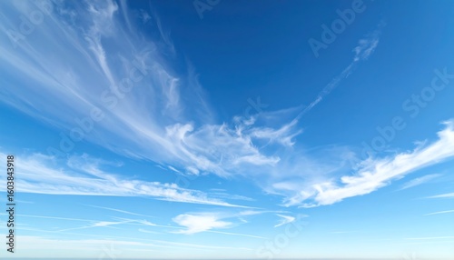 Fototapeta Naklejka Na Ścianę i Meble -  Vast blue sky with wispy clouds (1)