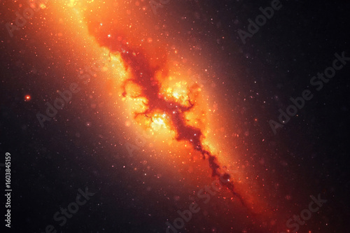 The bright stars light up the dark night sky.	