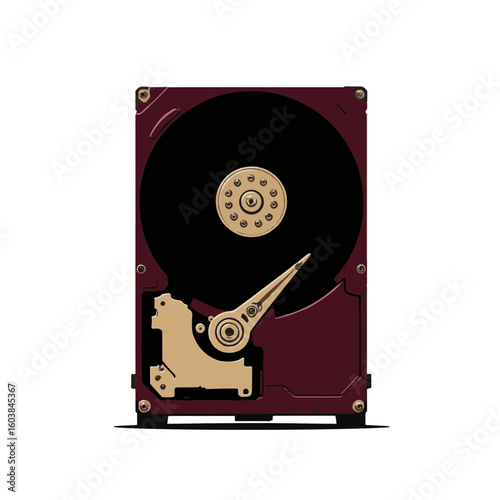 Silhouette of hard drive on white background, digital storage concept
