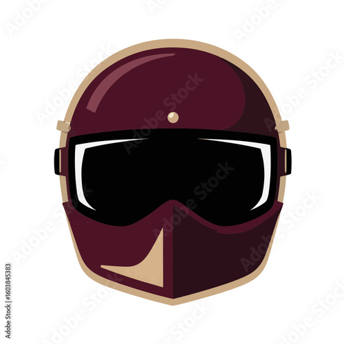 Stylized helmet silhouette on white background, modern design concept