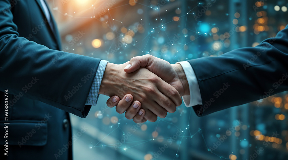 Smart logistics, Global business concept. Businessman making handshake for successful business Smart logistics, Global business concept. Businessman making handshake for successful business