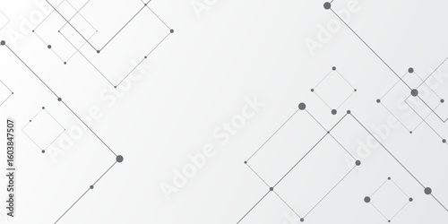 Black square diagram on white background. Abstract background with technology communication data element shape line and dots perfect for advertisements, posters, presentations, website background.