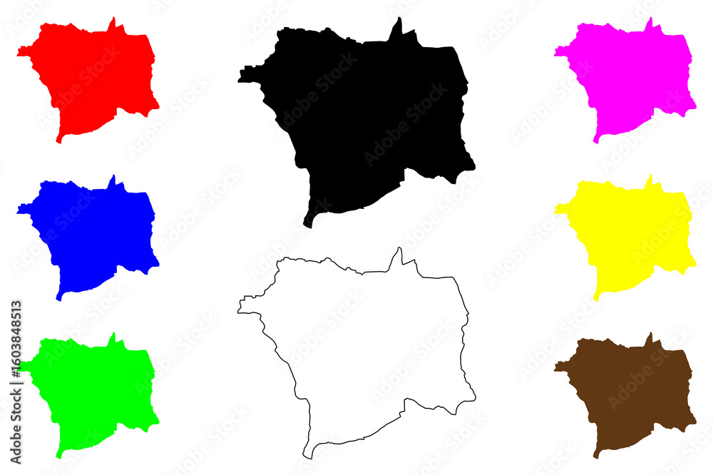 Fototapeta premium Kadoma city (Japan, Nihon-koku or Nippon-koku, Kansai region) map vector illustration, scribble sketch Kadoma-shi map