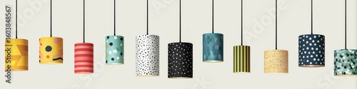Colorful patterned pendant lamps