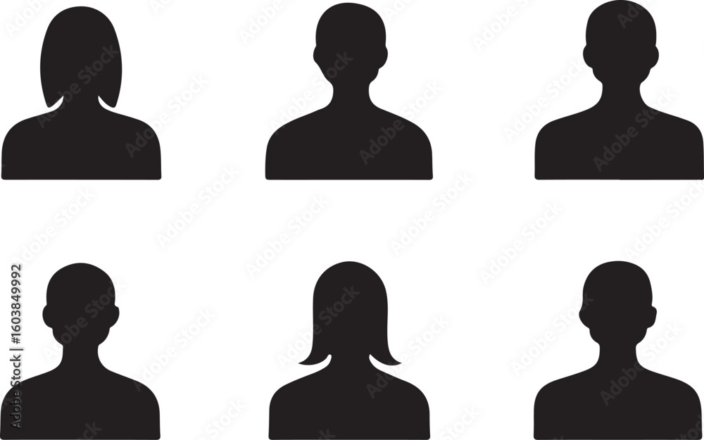 set of people silhouettes set of people silhouettes