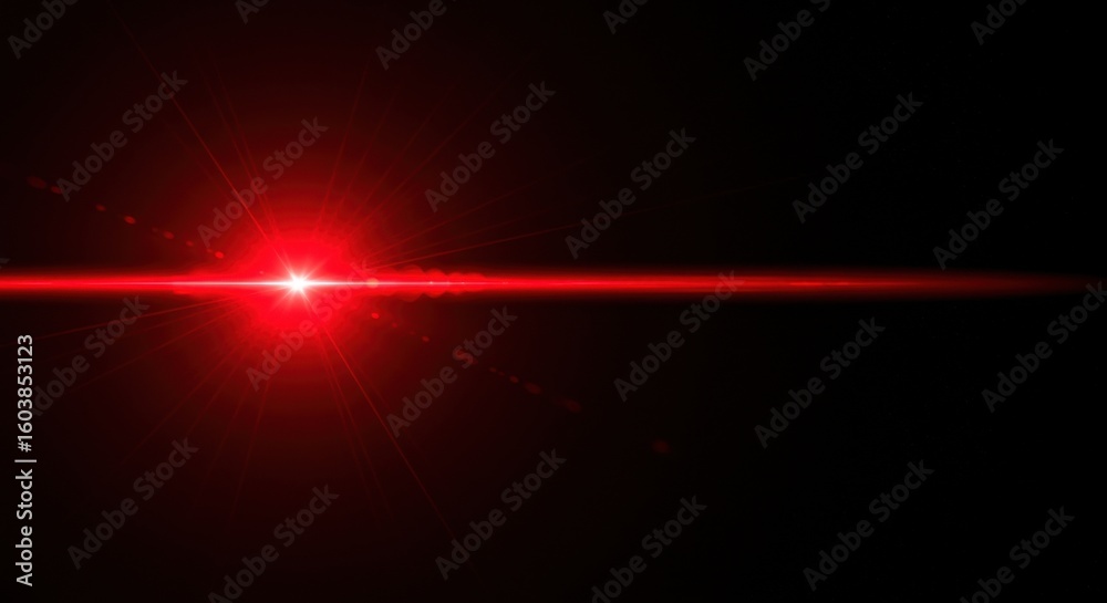 Fototapeta premium Cosmic Red Light: An illustration of vibrant red light streak across the expanse of black.