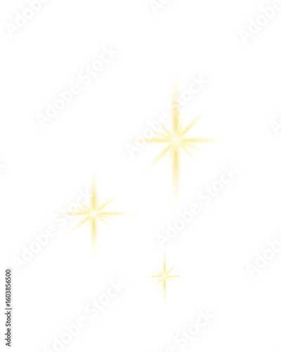 Sparkling Stars Vector Illustration Set Glowing Light Effects Decorative Elements Design