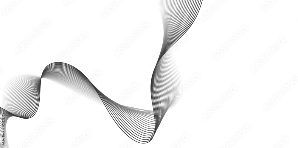 Fototapeta premium High-Resolution Abstract Background Design with Grey Gradient Waves, Digital Equalizer Line Tracks, and Dynamic Audio Frequency Curves Perfect for Technology and Innovation Banners