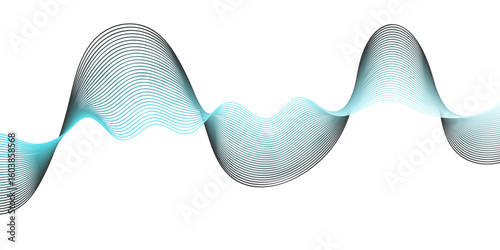 “The Harmony of Movement and Sound: An Elaborate Abstract Representation of Electronic Frequency Patterns Rendered in Continuous Flowing Lines and Vibrant Digital Waves”