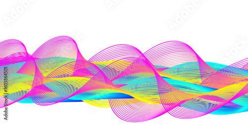 "Harmonic Waves of Light: An Abstract Visualization of Digital Sound Frequencies Flowing Through Glowing Gradient Lines and Colorful Technology-Inspired Curves in Constant Motion"