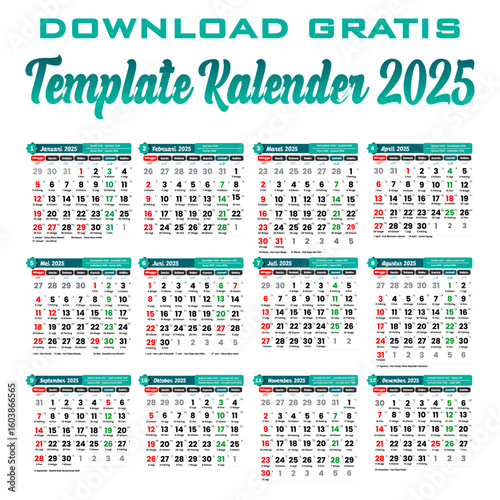 Template Kalender 2025