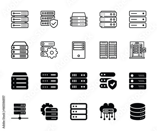Server icon, cloud storage, data backup, file storage
