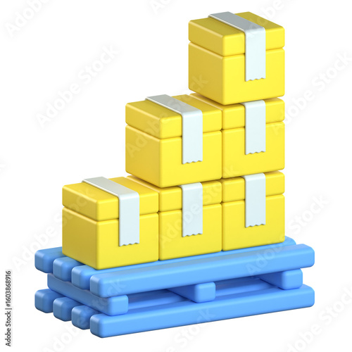 Inventory shelf 3D Icon colorful style