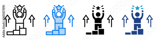 Motivate icon set multiple style collection