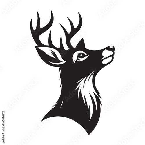 Shining bright through winter nights – Rudolph silhouette captured with glowing Rudolph vector – Rudolph illustration – Christmas silhouette

