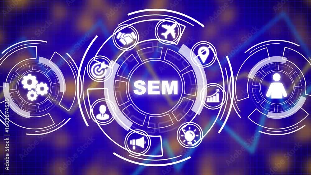 Business, Technology, Internet and network concept. SEM Search engine optimization marketing ranking. Abstract business graph technology background with alpha channel, 4K vIdeos