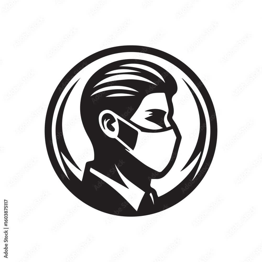 vector logo of a person wearing a mask vector logo of a person wearing a mask