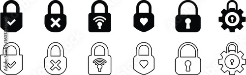 Lock icon set. locked and unlocked symbols. Padlock icon vector illustration.