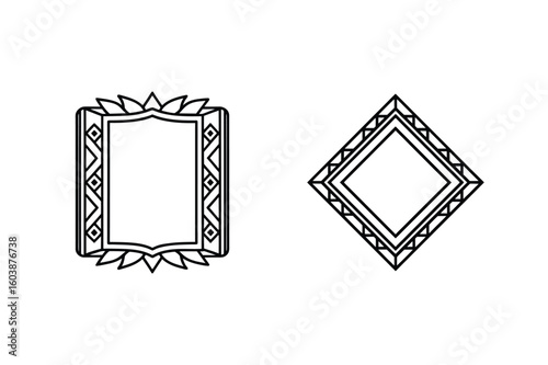 Ornate rectangular and diamond frames border decorative