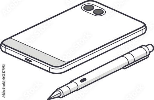 Tablet with stylus icon