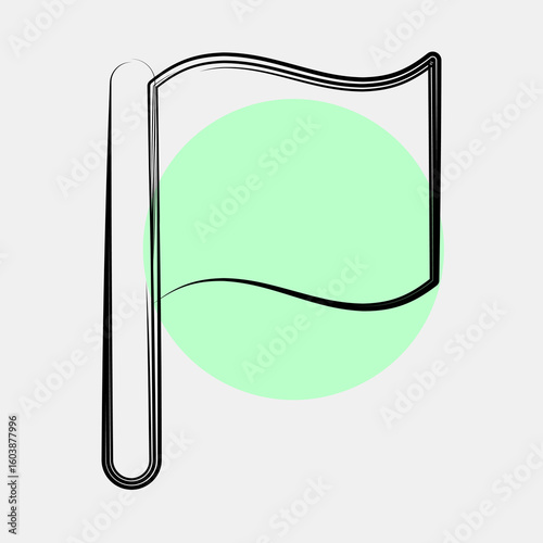 Icon surrender flag. Military and war elements. Icon in color spot style.