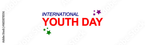 Free Download International Youth Day 12 August vector text emblem, modern celebration label design for awareness, poster, and digital use - GFXLoad