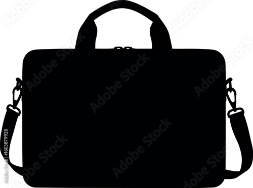 Sleek black laptop bag with shoulder strap