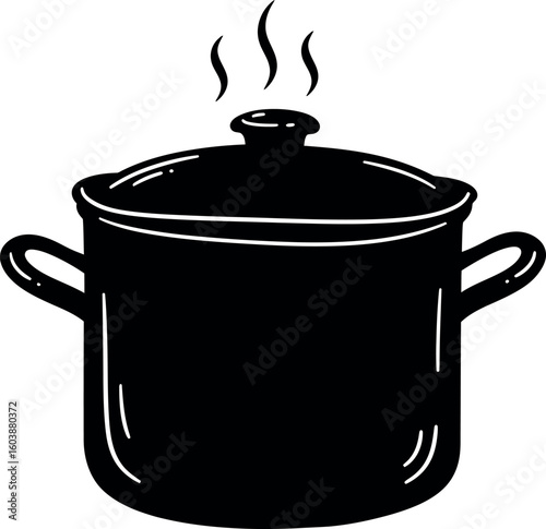 Steaming pot illustration