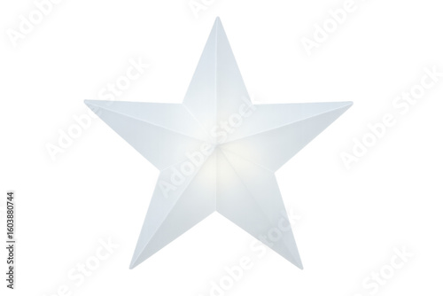 Glowing white christmas star decoration isolated on transparent background, perfect for festive projects